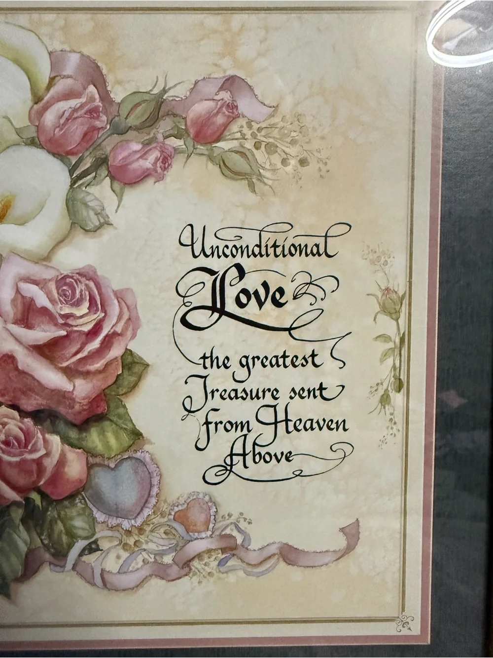 Vintage Home Interiors Pink and Cream Floral 